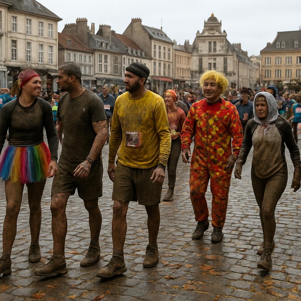 Beauvais : plus de 2 000 participants boueux pour le retour de la Frappadingue