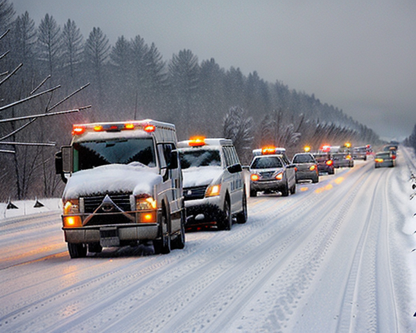 Blocages et ralentissements sur l’A28 près d’Abbeville à cause de la neige