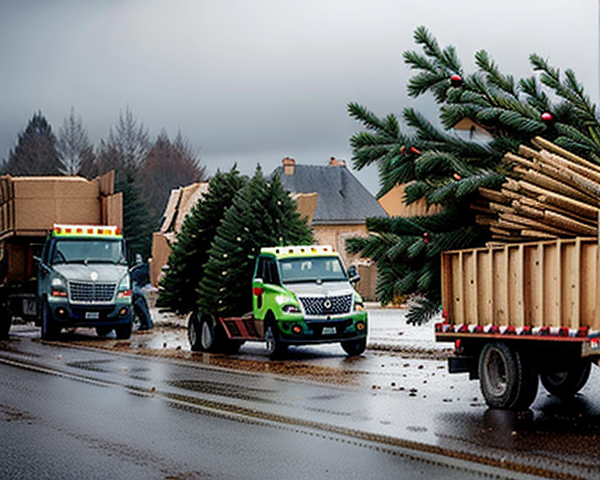 Collecte et recyclage des sapins à Péronne (Somme) du 5 janvier